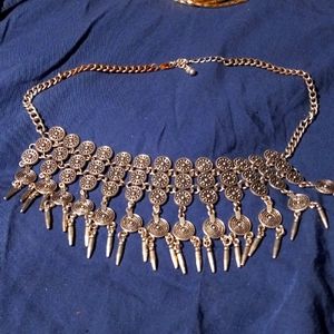 M-9 silver tones necklace